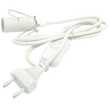 European VDE approved 2.5A flat wire power cable 2 pin eu plug lamp power cord with on/off switch